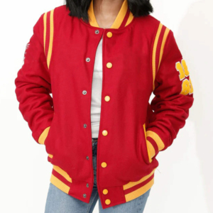 Nueva Chaqueta Bomber Corta Unisex de Lana con Estampado Universitario, Forro de Algodón Suave, Cuello Redondo y Cierre de Cremallera - Product Image 2