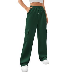 Jogging cargo mi-mollet en molleton épais de coton pour femme, taille élastique, longueur genou, décontracté, pour l'hiver - Product Image 6