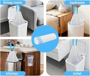 Unscented Drawstring Trash Bags for Home Trash Bag <b>Strong</b> Leak Proof Garbage Bags Thick for Bathroom Office Kitchen Litter <b>Box</b> - Product Image 6