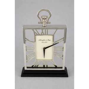 Rectangular Brass <b>Desk</b> <b>Clock</b> Quartz Movement Battery Operated Needle Display Silent Non Ticking - Product Image 2