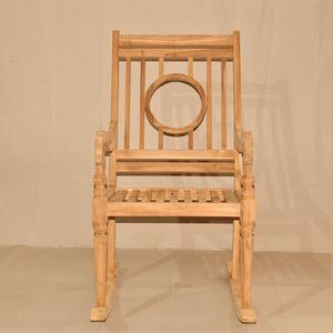 Fauteuil à bascule grand format en teck massif pour l'extérieur - Product Image 3