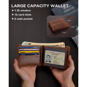 Swallowmall Mens Fashion Durable <b>RFID</b> <b>Blocking</b> Genuine Leather Bifold <b>Wallet</b> - Product Image 5