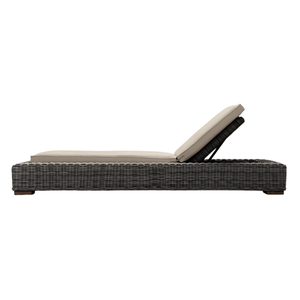 Chaise longue ergonomique d'extérieur avec dossier réglable en teck et rotin tressé, coussin durable, idéale pour l'ameublement extérieur des hôtels - Product Image 3