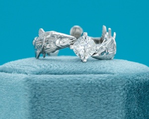 Luxury Round Cut Moissanite Fish Design Ring Artistic Nature Inspired Statement Ring Hip Hop Jewellery Unique Designer Ring - Product Image 5