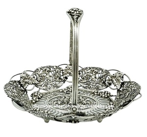 Whism — panier de rangement en laiton plaqué argent, contenant créatif moderne pour légumes, Fruits, taille personnalisée, conteneurs de rangement en laiton métallique - Product Image 1