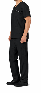 Uniforme Médico Unisex de 2 Piezas, Top con Cuello en V y Bolsillo y Pantalones Elásticos para Trabajo Hospitalario QuickWay - Product Image 2