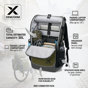 X OEM Waterproof PVC Bicycle Pannier <b>Bag</b> Set | 30L Large Capacity Rear Rack Carrier Adjustable Shoulder Strap | Reflective <b>Bag</b> - Product Image 5