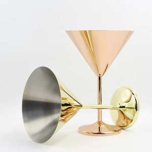 Juego de Copas de Martini y Margarita de Acero Inoxidable - Copas de Vino Irrompibles, Portátiles, Ecológicas y Duraderas para Fiestas - Product Image 1