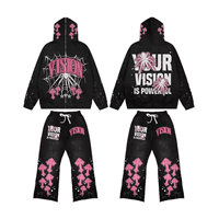 Conjunto de Sudadera con Capucha y Pantalones de Chándal Unisex para Maternidad, Ligero y Transpirable, con Estampado de Lavado Ácido, Bordado y Apliques, para Correr