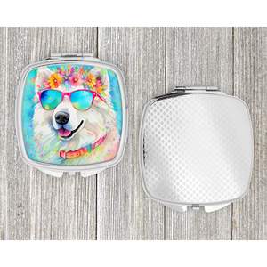 Samoyed Hippie Dawg compacto plegable espejo de maquillaje de mano espejo de viaje decorativo portátil para mujeres y niñas regalo de bolsillo - Product Image 4