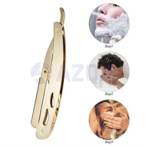 folding barber razor barber razor straight <b>edge</b> razor single blade razor single blade barber razor professional shaving razor - Product Image 5