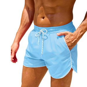 กางเกงวิ่งขาสั้นผู้ชาย น้ำหนักเบา แห้งเร็ว มีเชือกผูกเอว สวมใส่สบาย เหมาะสำหรับเล่นกีฬา ออกกำลังกาย ชายหาด ฤดูร้อน ฝึกซ้อม - Product Image 1