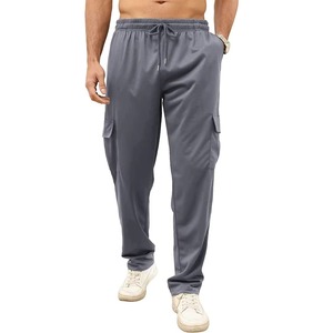 2025 Unisex 89% Cotton Quick Dry Baggy Straight Leg Sweatpants High Quality Retro Washed Style Men <b>Elastic</b> <b>Waist</b> <b>Trousers</b> - Product Image 2
