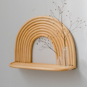 Meilleure vente, étagère de rangement murale en rotin pour la décoration de la maison, étagère murale ronde en forme d'arc-en-ciel - Product Image 6
