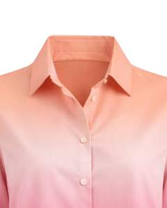Chemisier décontracté à manches longues boutonné pour femme, dégradé pêche à rose vif, personnalisé, pour le bureau, fabrication OEM sur mesure, haut de gamme - Product Image 5
