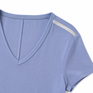 Conjunto de Dos Piezas de Verano para Mujer con Logotipo Personalizado, Top de Cuello Redondo y Pantalones Cortos, Ropa Deportiva Informal Transpirable WS-0500 A1.41 - Product Image 5