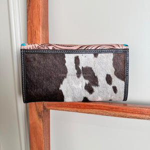 Nouvelle arrivée en cuir véritable Animal fourrure embrayage usiné à la main sculpture femmes Western à motifs peau de vache fourrure embrayage Multi usages embrayage - Product Image 4