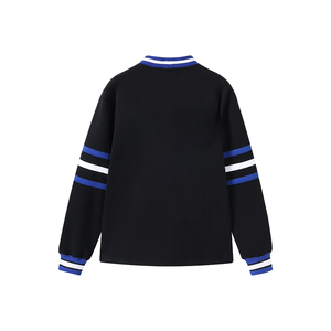 Cárdigan Personalizado de Felpa Negra con Cuello en V de la Universidad Hampton, con Personalización OEM para Ropa Universitaria, para Venta al Por Mayor y Marca Privada - Product Image 2