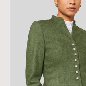 Green Woolen Mandarin Collar Jacket Single Breasted Solid Color Slim Fit Regular Sleeve Autumn Formal Men's Shirt Jacket - Product Image 3