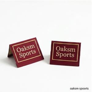 Étiquette de vêtement brodée Oaksm Sports, rectangulaire, en tissu, découpée au laser, pliable - Product Image 5