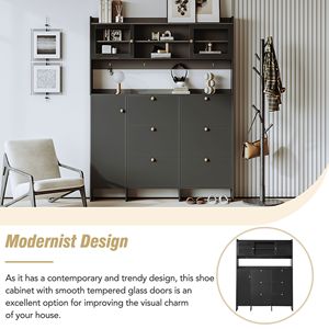 Scarpiera Multifunzionale TREND con 6 Cassetti Ribaltabili e Grande Appendiabiti da Ingresso - Video Prodotto - Product Image 6