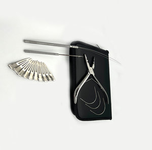 Professional Hair Extension <b>Beading</b> Tools <b>Kit</b> with Pliers Pulling Hook Leather Pouch Customize Hair Extension Tools - Product Image 6