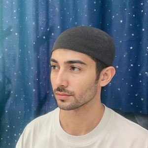 Breathable Hollow Out Muslim Prayer Skull <b>Cap</b> for <b>Men</b>, Stretchy Knitted Kufi, Comfortable Solid Color Undercap for Daily Worship - Product Image 3