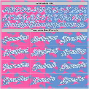 Camiseta de Baloncesto Sublimada Personalizada, Color Rosa y Azul con Estampado de Palmeras, Transpirable, de Malla, sin Mangas, para Equipo - Product Image 3