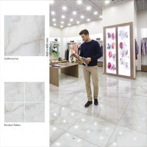 Carreaux de sol en porcelaine semi-mat Vistaar California Ice 600x600mm, antidérapants, imitation brique, pour piscine, adhésifs, salle de bain, extérieur - Product Image 1