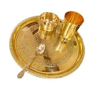Juego de Vajilla de Lujo Art Deco de Latón URE, Paquete de 6 Piezas para Celebraciones de Diwali - Product Image 4
