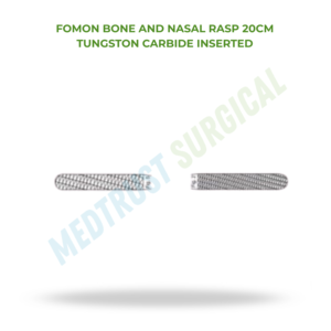 Raspador nasal y óseo Fomon de 20 cm con inserto de carburo de tungsteno, instrumento quirúrgico ORL, herramienta para limar huesos en rinoplastia - Product Image 2