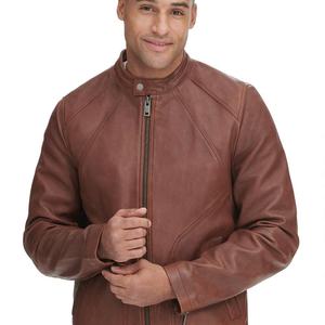 Men's Genuine <b>Leather</b> Motorcycle <b>Jacket</b> Windproof Breathable Eco-Friendly <b>Winter</b> - Product Image 4