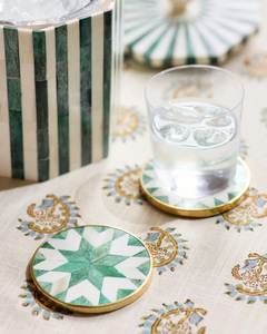 Modern Bone Inlay <b>Coaster</b> <b>Set</b> For Home Hotel Handmade Stylish Cup <b>Coaster</b> Luxury Dining Coffee Table Accessories Custom Logo - Product Image 1