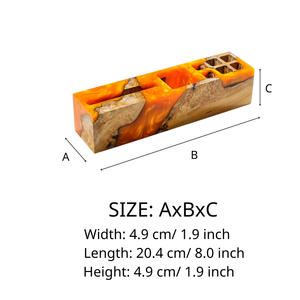 Portaplumas de resina epoxi con diseño de teclas de teclado, Portaplumas de resina con diseño de madera, Decoración artística de resina y madera, Regalo de aniversario, Portaplumas de resina verde, Regalo hecho a mano - Product Image 3