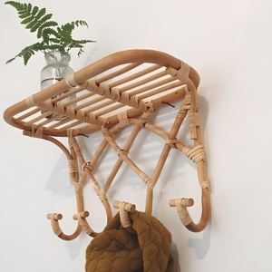 Estantes de Pared de Ratán para Organización del Hogar, Innovadores, Apilables, con Ganchos - Product Image 2