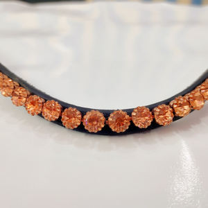 Bandeau Premium Or Rose Cristal Diamant 8mm pour Bridon de Cheval Accessoire Équestre Fournisseur en Gros - Product Image 1