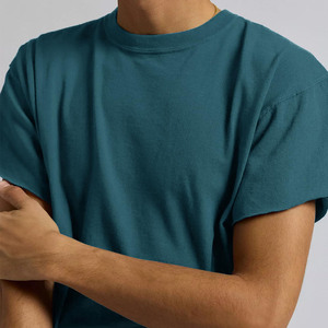 Custom Fabric Drop Shoulder Boxy Men's T-Shirts Plain <b>Blank</b> T-shirt 100% Combed Cotton Heavy <b>Weight</b> Oversized T Shirts for Men - Product Image 3