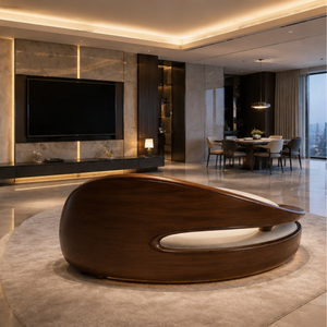 Sofá Curvo de Lujo, Muebles Tapizados de Madera Sólida de Primera Calidad para Hotel, Resort, Apartamento, Villa, Proyecto de Vestíbulo - Product Image 5