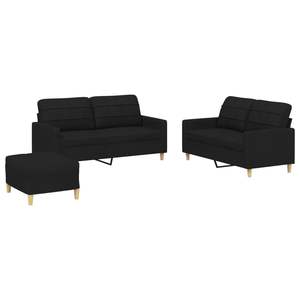 Conjunto de Sofá Rectangular Compacto y Duradero de Poliéster Negro para Sala de Estar - Product Image 2