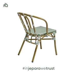 Chaise de salle à manger d'extérieur au design moderne avec structure en aluminium et matériau PE pour villa et jardin arrière - Product Image 4