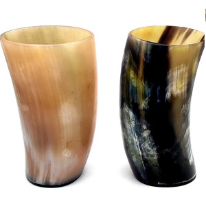 Nouvelle arrivée : Tasse à boire en corne de buffle, style Viking, finition naturelle, écologique, réutilisable et lavable. - Product Image 4