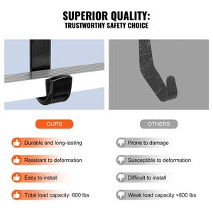 Set di 2 Ganci per Tetto in Acciaio Resistente con Ruota Fissa e Barra Girevole, Estensione per Grondaia, Stabilizzatore per Scala - Product Image 6