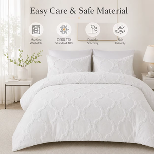 Ensemble de housse de couette super douce lavée, 3 pièces, taille Queen, avec fermeture à glissière - Product Image 5