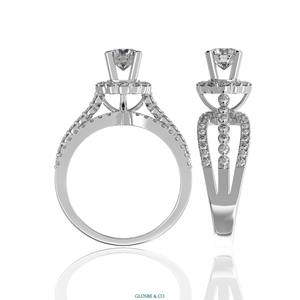 Anillo de Diamantes Naturales Blancos de Oro Blanco para Mujer, Corte de Diamante Perfecto de 5.4mm D/VVS2, Estilo Lujoso para Uso Diario - Product Image 3