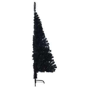 Árbol de Navidad Artificial Preiluminado de 59.1 Pulgadas en PVC Negro con 150 LED Blanco Cálido, Árbol de Pie para Interiores - Product Image 6