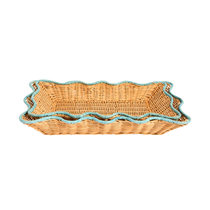 Wholesale Scalloped Rattan Storage <b>Basket</b>, Eco Friendly Woven Wicker Rattan Tray From Home <b>Table</b> Top Decor From Vietnam - Product Image 2