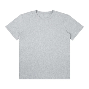 Blank Solid Color Men's Short Sleeved T-shirt <b>Neck</b> <b>Top</b> Woven Regular Fit Casual Customizable Pattern Print 100% Cotton - Product Image 1