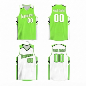 Maillot de basketball personnalisé pour homme, 100 % polyester, maille respirante, séchage rapide, imprimé par sublimation, col en V court - Product Image 1
