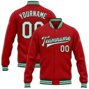 แจ็คเก็ตเบสบอล Letterman แบบกำหนดเองยอดนิยม ชุดทีมแบบสั่งทำพิเศษ สไตล์บอมเบอร์ พร้อมโลโก้ ชื่อ และหมายเลข ผู้ผลิตจากโรงงาน OEM - Product Image 1
