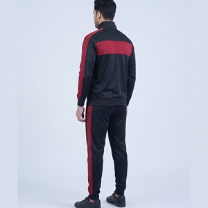 Men's Black <b>Red</b> Color Blocking Tracksuit Set Full Sleeve Stand Collar Zipper Fly Sporty Regular <b>windbreaker</b> 100% Nylon. - Product Image 4